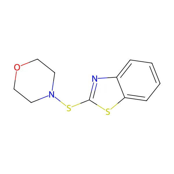 2-(Morfolinotiyo)benzotiyazol molekül yapısı — CAS 102-77-2