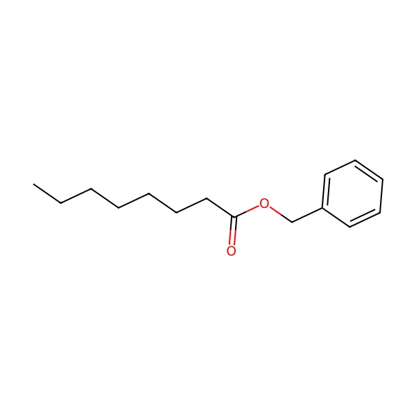 Benzil oktanoat molekül yapısı — CAS 10276-85-4