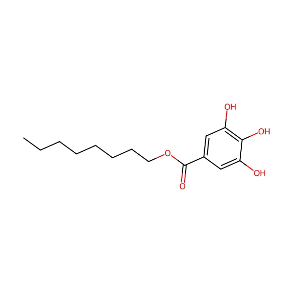 Oktil gallat molekül yapısı — CAS 1034-01-1