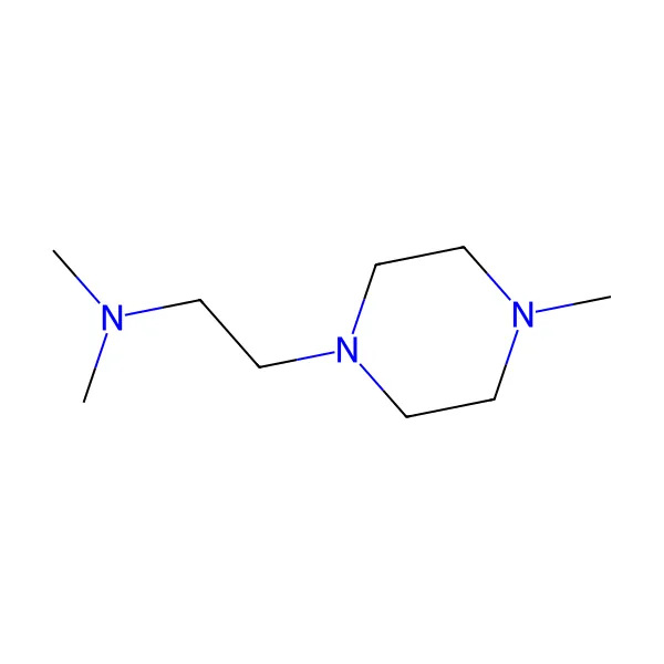 N,N,4-Trimetilpiperazin-1-etilamin molekül yapısı — CAS 104-19-8