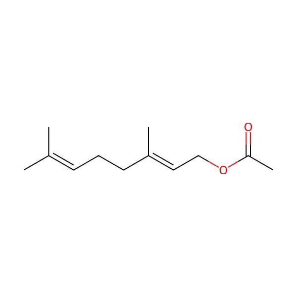 Geranil asetat molekül yapısı — CAS 105-87-3