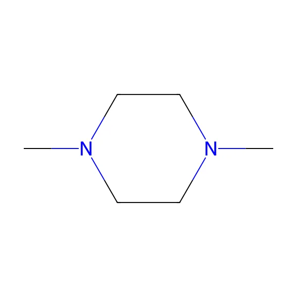 1,4-dimetilpiperazin molekül yapısı — CAS 106-58-1