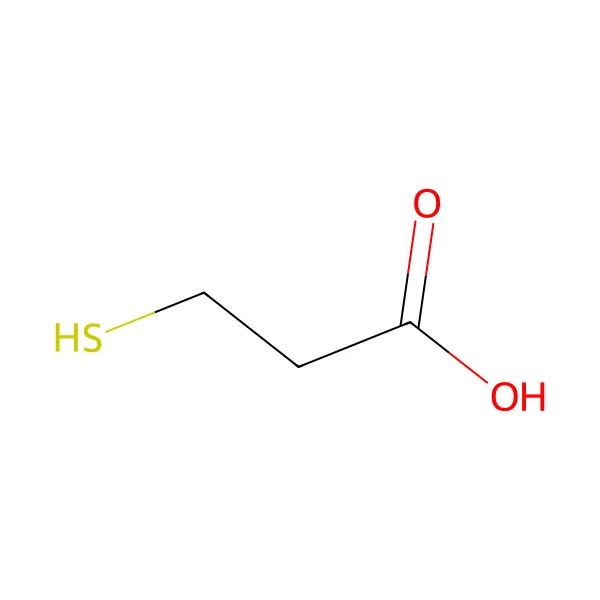 3-merkaptopropiyonik asit molekül yapısı — CAS 107-96-0
