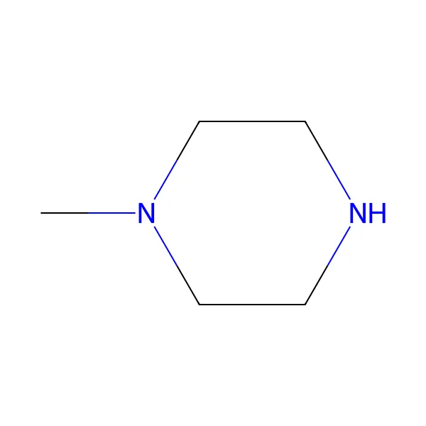 N-metilpiperazin molekül yapısı — CAS 109-01-3