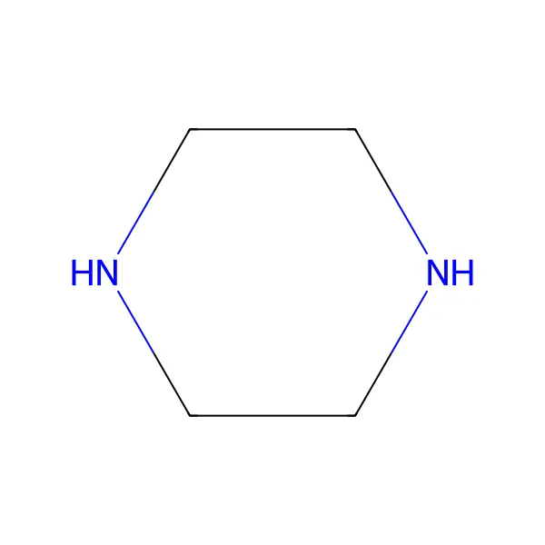 Piperazin molekül yapısı — CAS 110-85-0