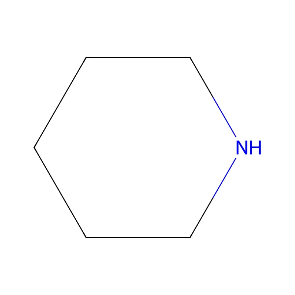 Piperidin molekül yapısı — CAS 110-89-4