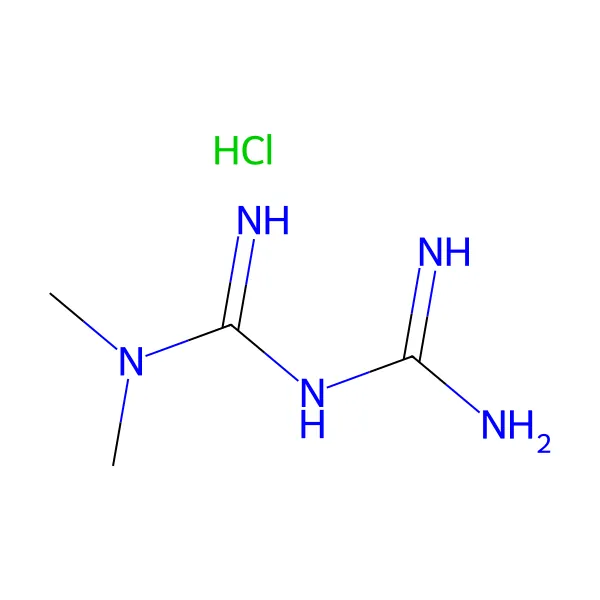 Metformin hidroklorür molekül yapısı — CAS 1115-70-4