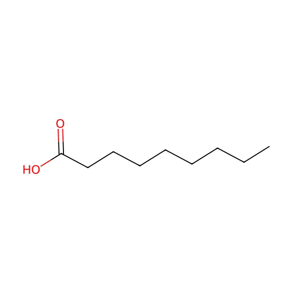 Nonanoik asit molekül yapısı — CAS 112-05-0