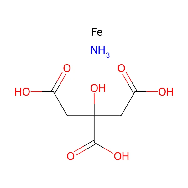 Ferrik Amonyum Sitrat molekül yapısı — CAS 1185-57-5