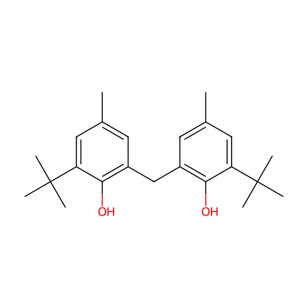 2,2'-metilenbis(4-metil-6-tert-butilfenol) molekül yapısı — CAS 119-47-1