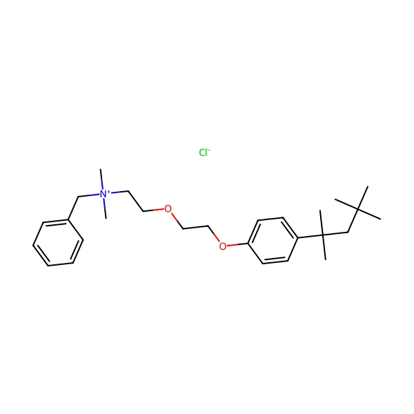 Benzetonyum klorür molekül yapısı — CAS 121-54-0