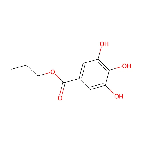 Propil gallat molekül yapısı — CAS 121-79-9