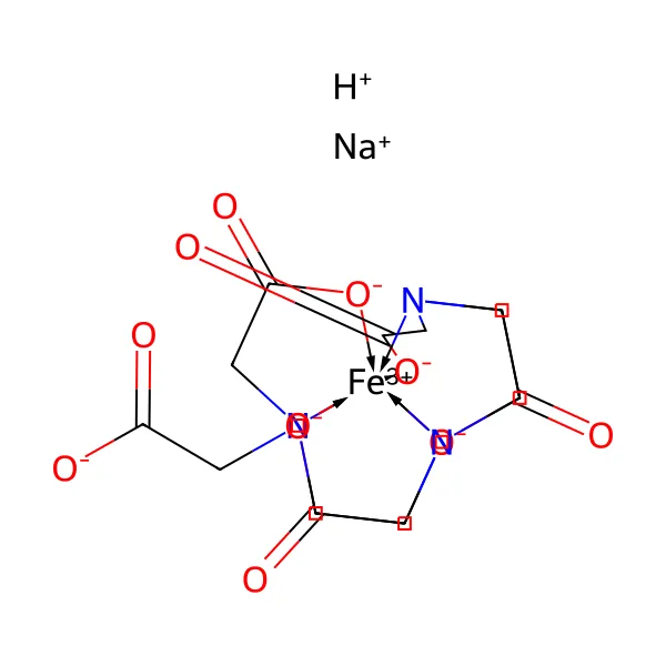 Demir sodyum DTPA molekül yapısı — CAS 12389-75-2