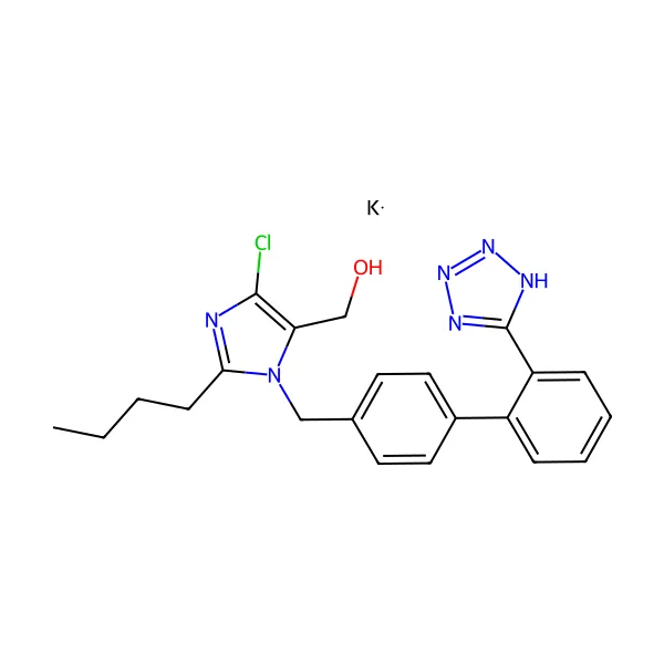 Losartan potasyum molekül yapısı — CAS 124750-99-8