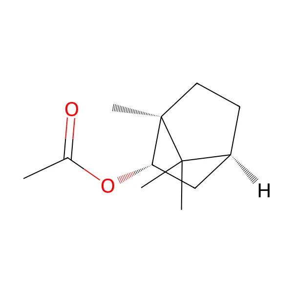 İzobornil asetat molekül yapısı — CAS 125-12-2