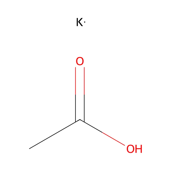 Potasyum asetat molekül yapısı — CAS 127-08-2