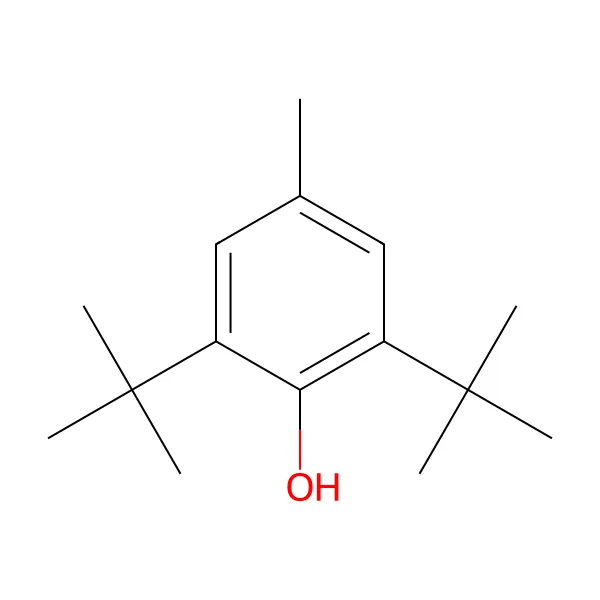 Butil hidroksitoluen molekül yapısı — CAS 128-37-0