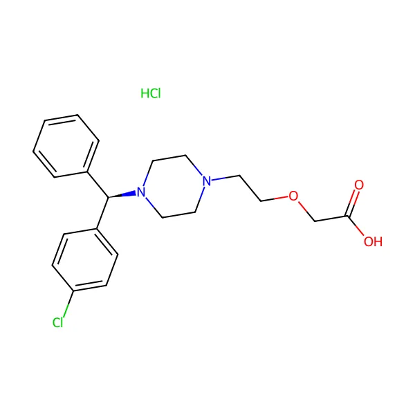 Levosetirizin dihidroklorür molekül yapısı — CAS 130018-87-0