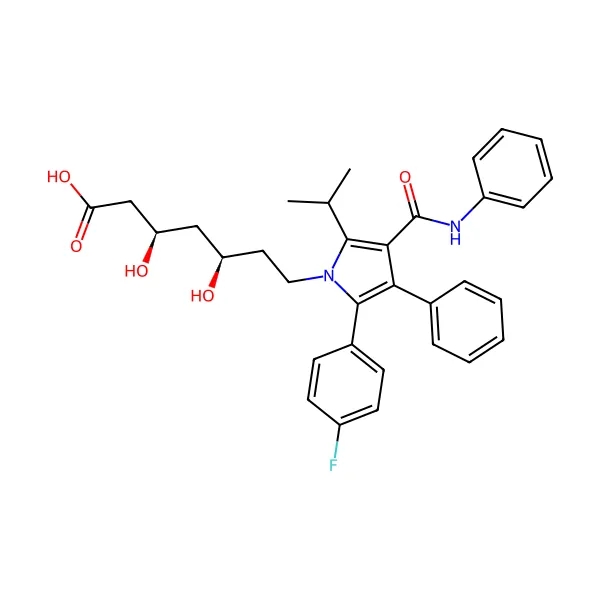 Atorvastatin molekül yapısı — CAS 134523-00-5