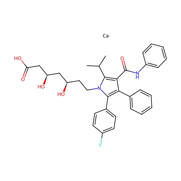 Atorvastatin kalsiyum molekül yapısı — CAS 134523-03-8