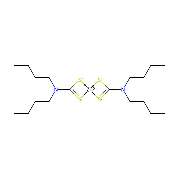 Çinko dibütilditiyokarbamat molekül yapısı — CAS 136-23-2