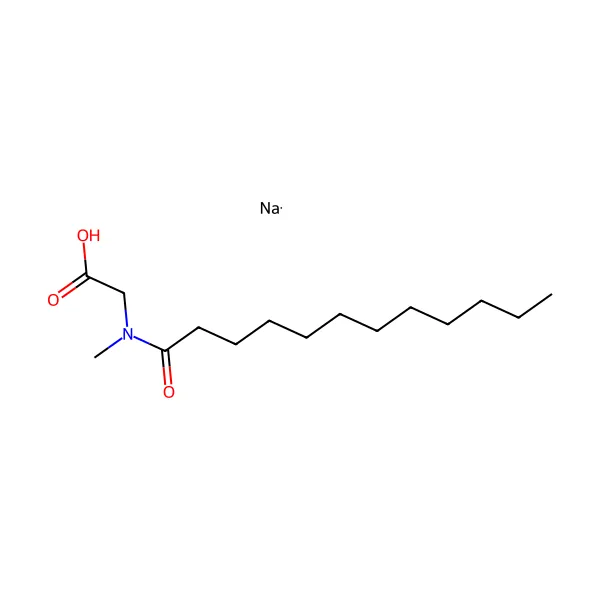 Sodyum lauroyl sarkosinat molekül yapısı — CAS 137-16-6