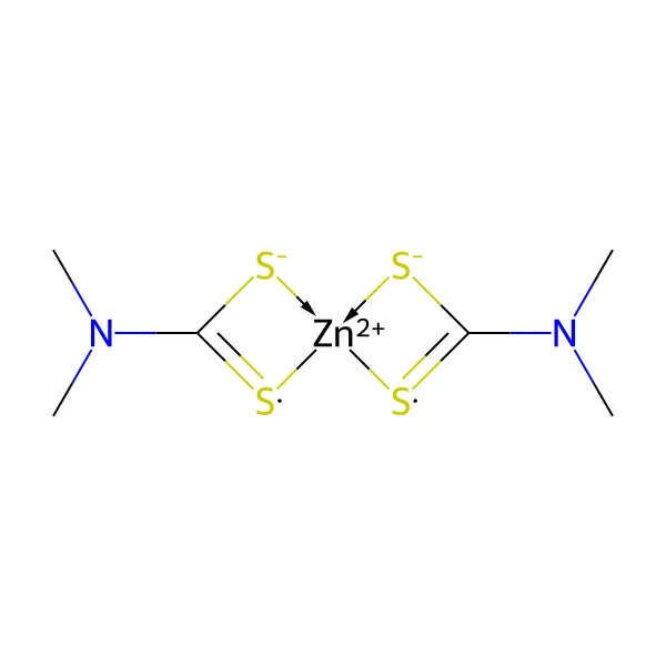 Ziram molekül yapısı — CAS 137-30-4