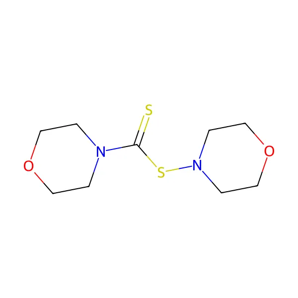 4-morfolinkarboditiyoik asit 4-morfolinil ester molekül yapısı — CAS 13752-51-7
