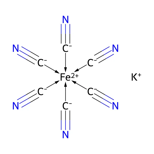 Potasyum ferrosiyanür molekül yapısı — CAS 13943-58-3