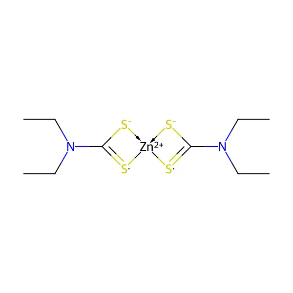 Çinko dietilditiokarbamat molekül yapısı — CAS 14324-55-1