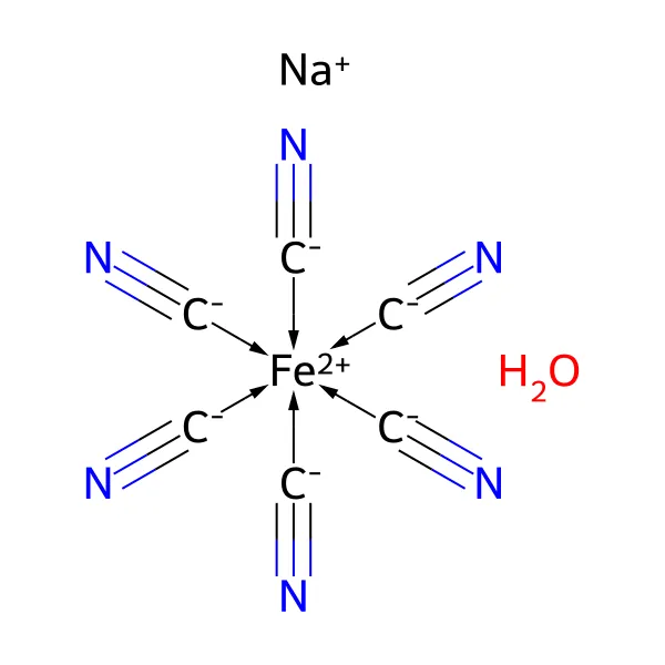 Sodyum ferrosiyanür dekahidrat molekül yapısı — CAS 14434-22-1