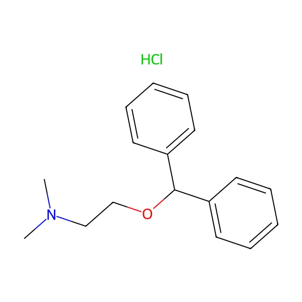 Difenhidramin hidroklorür molekül yapısı — CAS 147-24-0
