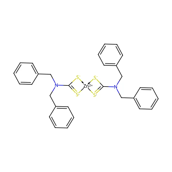 Çinko dibenzil ditiyokarbamat molekül yapısı — CAS 14726-36-4