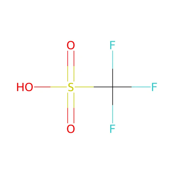 Triflorometansülfonik asit molekül yapısı — CAS 1493-13-6
