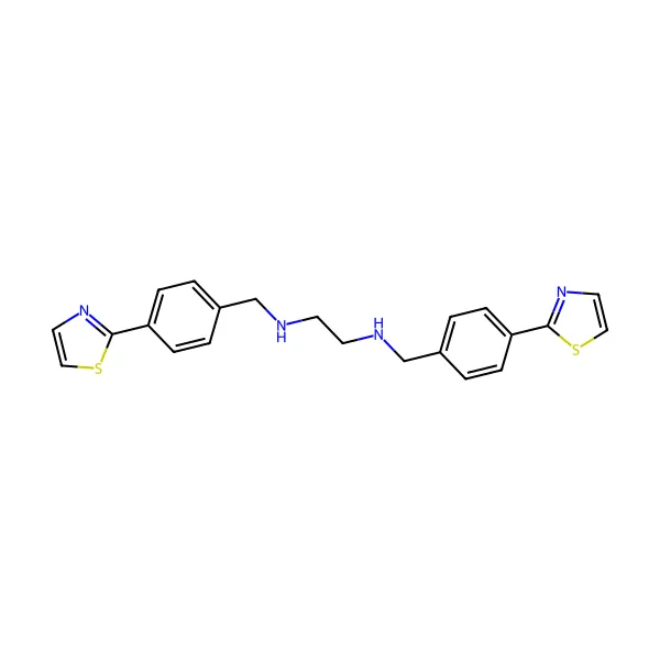 1,2-Etandiamin, N1,N2-bis[[4-(2-tiyazolil)fenil]metil]- molekül yapısı — CAS 1507370-40-2