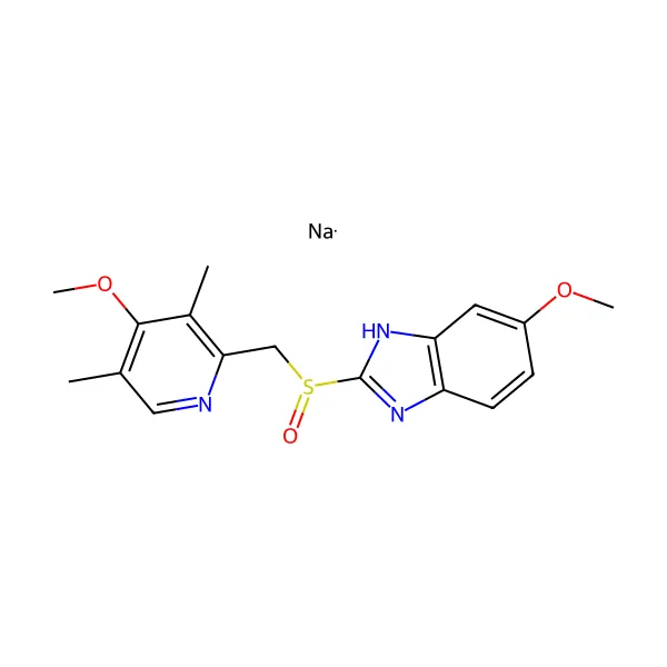 Esomeprazol sodyum molekül yapısı — CAS 161796-78-7