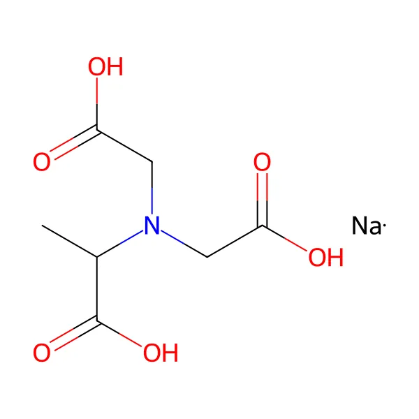 Trisodyum dikarboksimetil alaninat molekül yapısı — CAS 164462-16-2