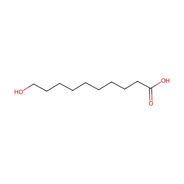 10-hidroksidekanoik asit molekül yapısı — CAS 1679-53-4