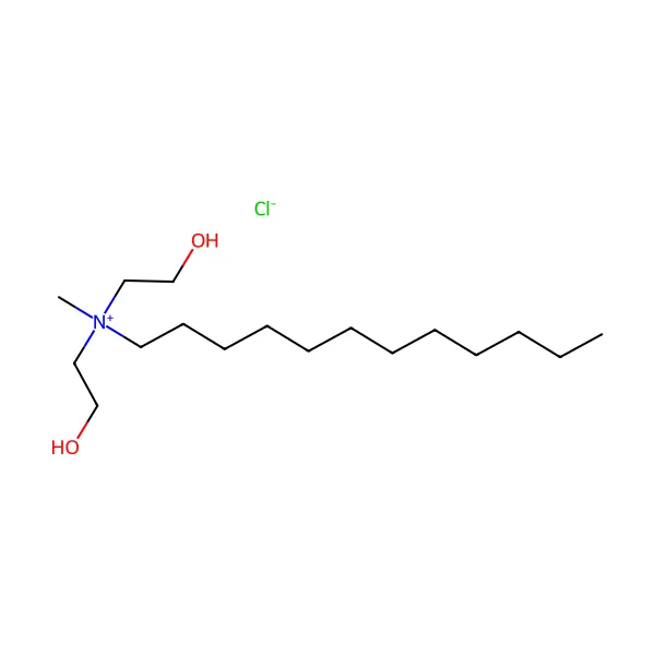 Dodekilbis(2-hidroksietil)metilamonyum klorür molekül yapısı — CAS 22340-01-8