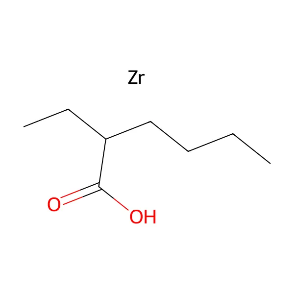 Zirkonyum 2-etilheksanoat molekül yapısı — CAS 22464-99-9