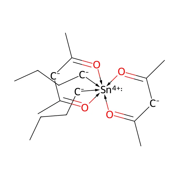 Dibütiltin bis(asetilasetonat) molekül yapısı — CAS 22673-19-4