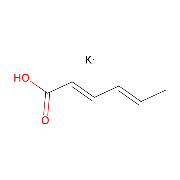 Potasyum sorbat molekül yapısı — CAS 24634-61-5