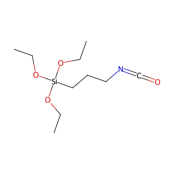 3-İzosiyanatopropiltrietoksisilan molekül yapısı — CAS 24801-88-5