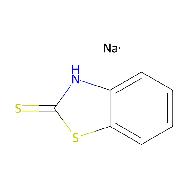 Sodyum 2-merkaptobenzotiyazol molekül yapısı — CAS 2492-26-4