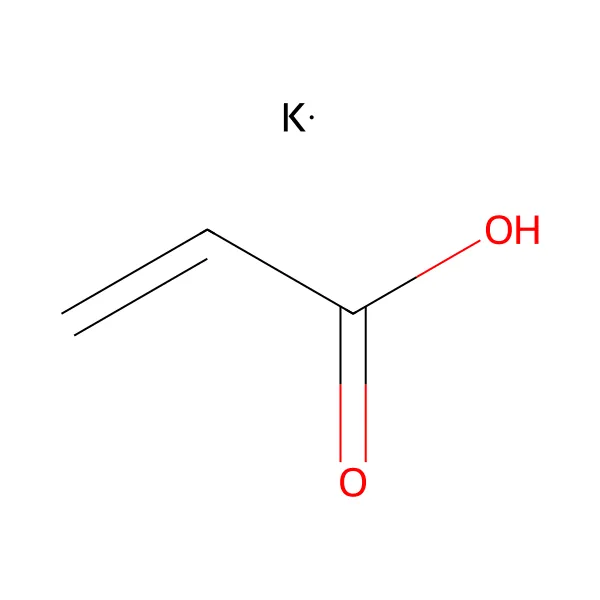 Potasyum poliakrilat molekül yapısı — CAS 25608-12-2