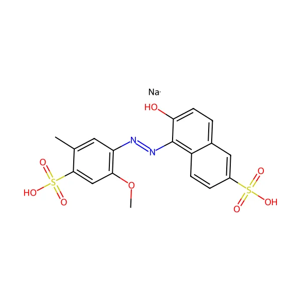 Allura Kırmızısı AC molekül yapısı — CAS 25956-17-6