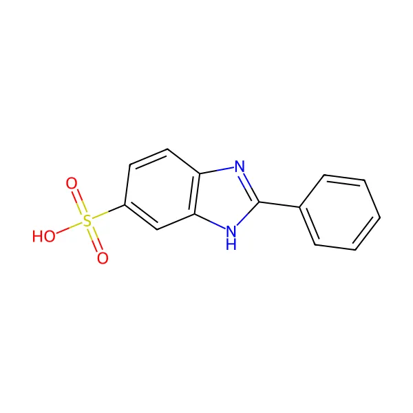 Fenilbenzimidazol sülfonik asit molekül yapısı — CAS 27503-81-7