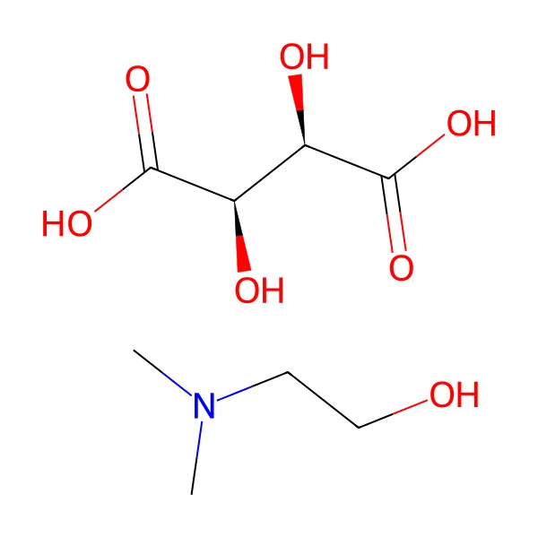 Deanol bitartrat molekül yapısı — CAS 29870-28-8