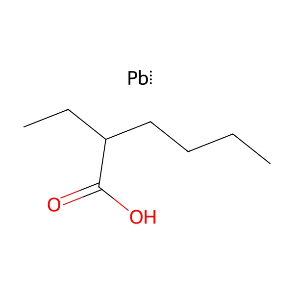 Kurşun(II) 2-etilheksanoat molekül yapısı — CAS 301-08-6