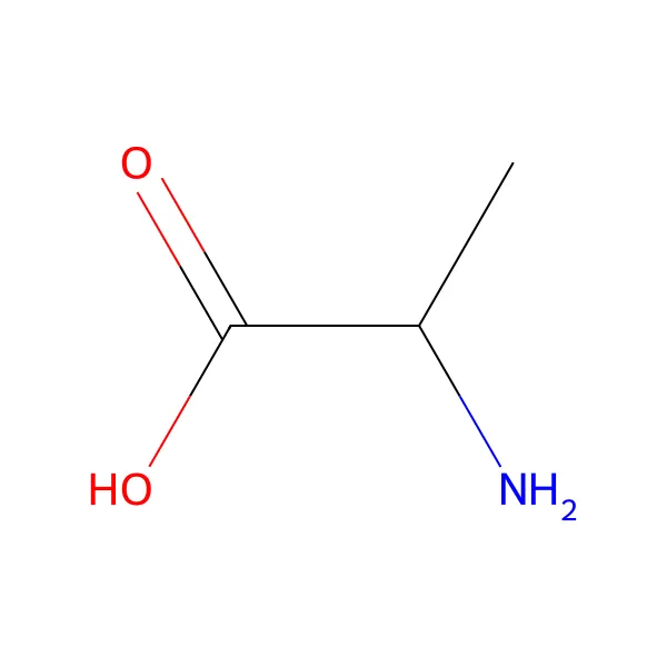 DL-alanin molekül yapısı — CAS 302-72-7